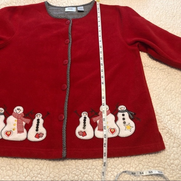 Really Ugly Vintage Christmas Sweater/ Button Down Red Cardigan. Size Medium. - Picture 11 of 13